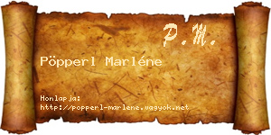 Pöpperl Marléne névjegykártya